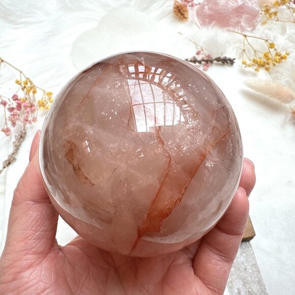 Gorgeous Hematoid Quartz Sphere - Picture 7 of 10